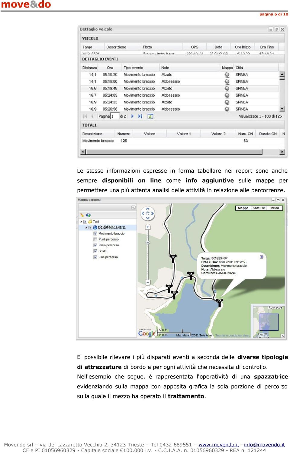 E' possibile rilevare i più disparati eventi a seconda delle diverse tipologie di attrezzature di bordo e per ogni attività che necessita di