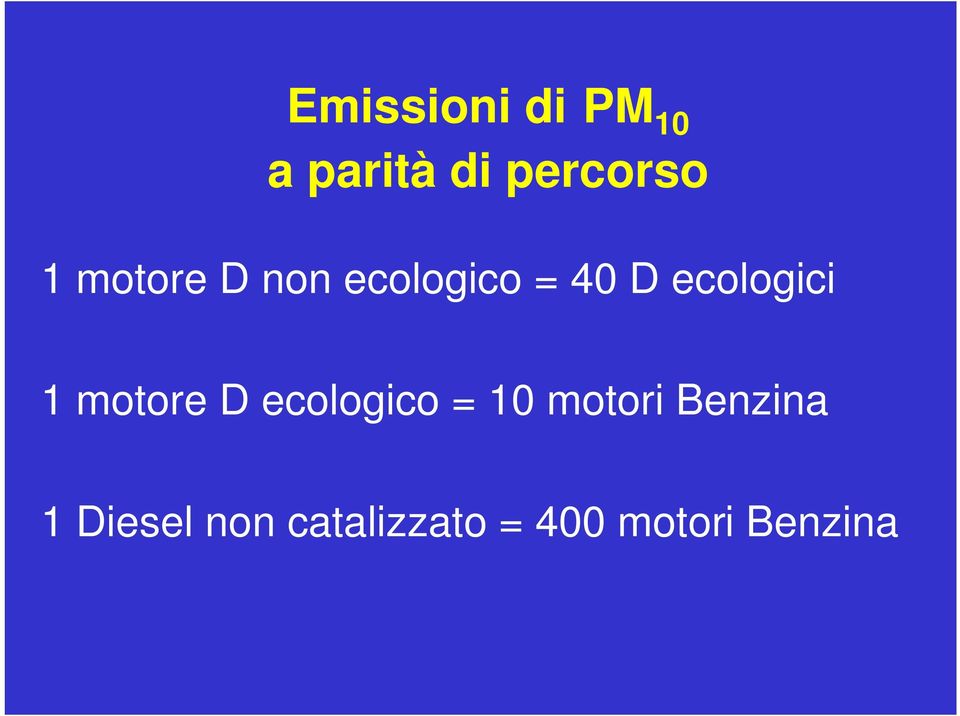 motore D ecologico = 10 motori Benzina 1