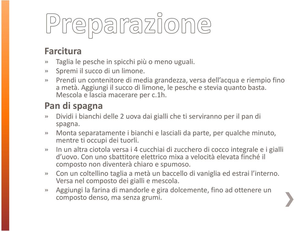 » Monta separatamente i bianchi e lasciali da parte, per qualche minuto, mentre ti occupi dei tuorli.» In un altra ciotola versa i 4 cucchiai di zucchero di cocco integrale e i gialli d uovo.