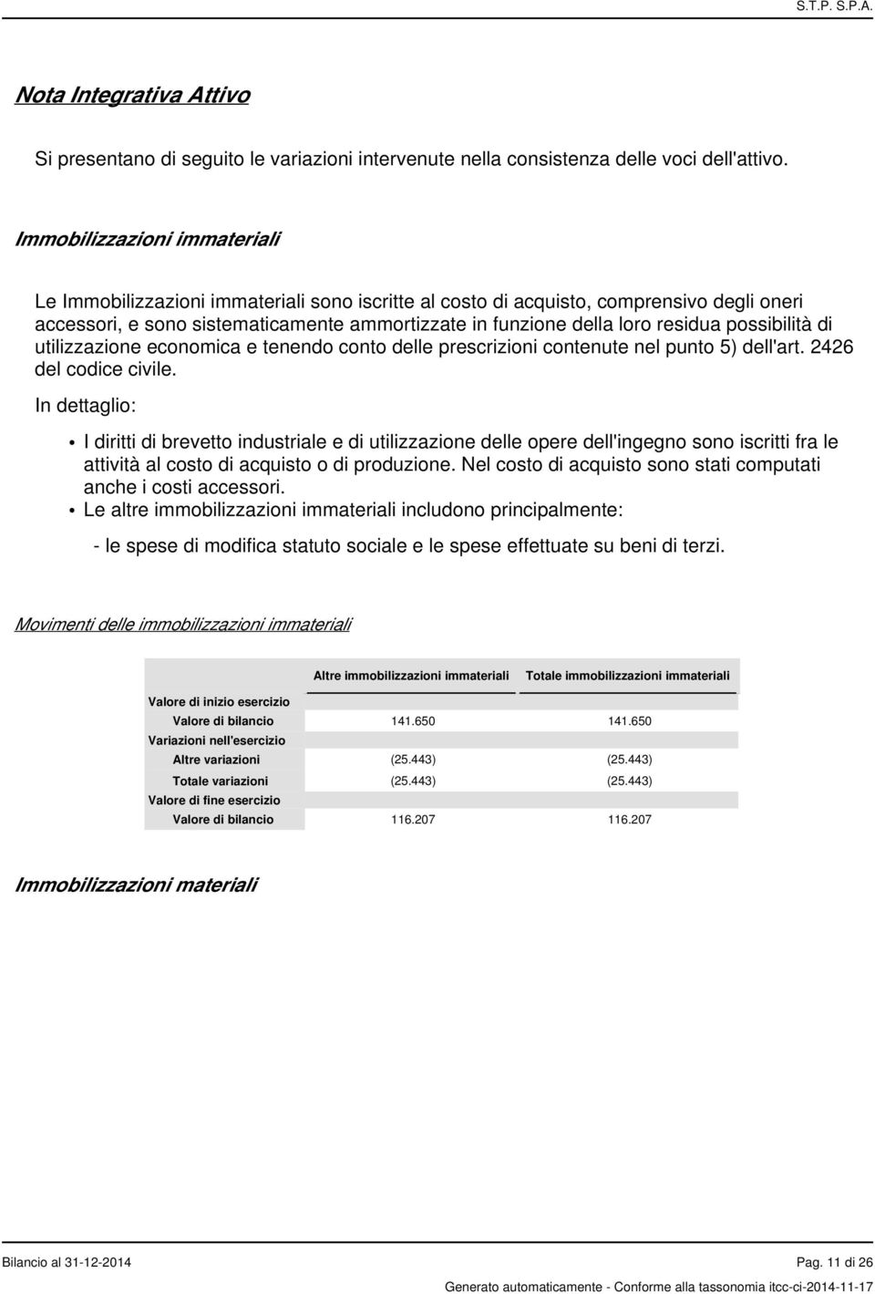 possibilità di utilizzazione economica e tenendo conto delle prescrizioni contenute nel punto 5) dell'art. 2426 del codice civile.