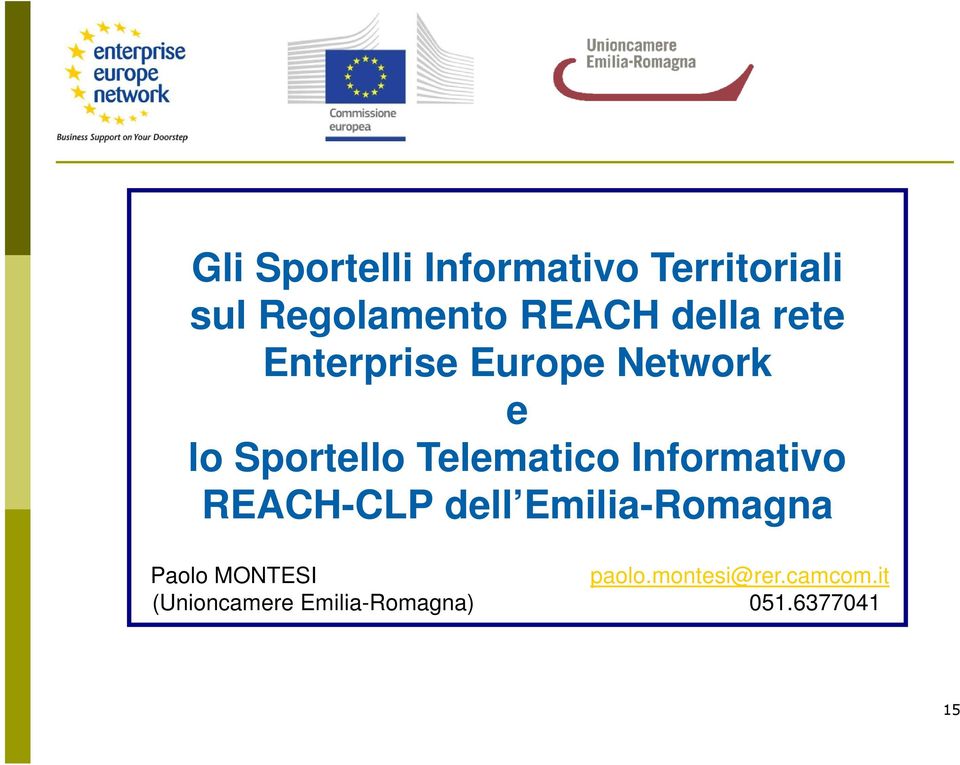 Informativo REACH-CLP dell Emilia-Romagna Paolo MONTESI paolo.