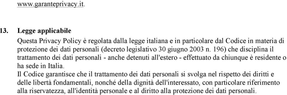 legislativo 30 giugno 2003 n.