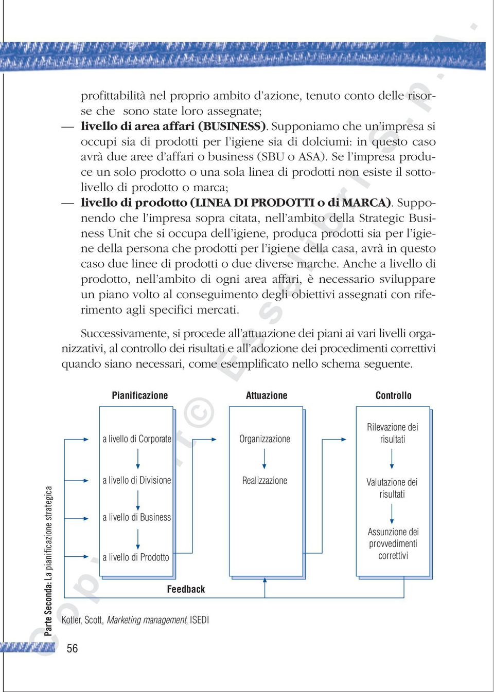 Se l impresa produce un solo prodotto o una sola linea di prodotti non esiste il sottolivello di prodotto o marca; livello di prodotto (LINEA DI PRODOTTI o di MARCA).