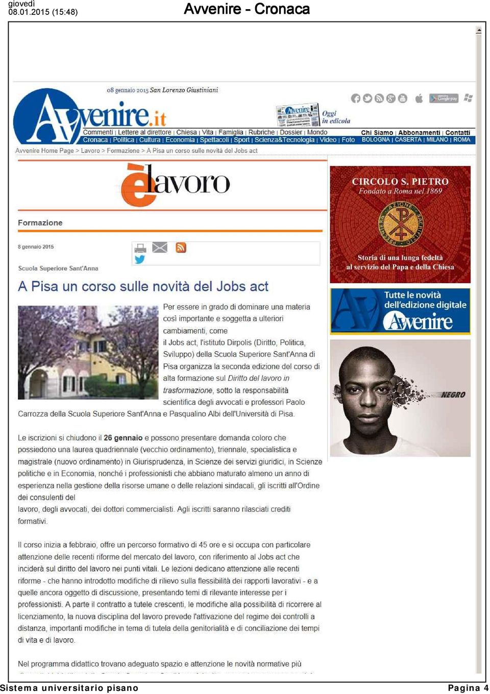 Avvenire - Cronaca