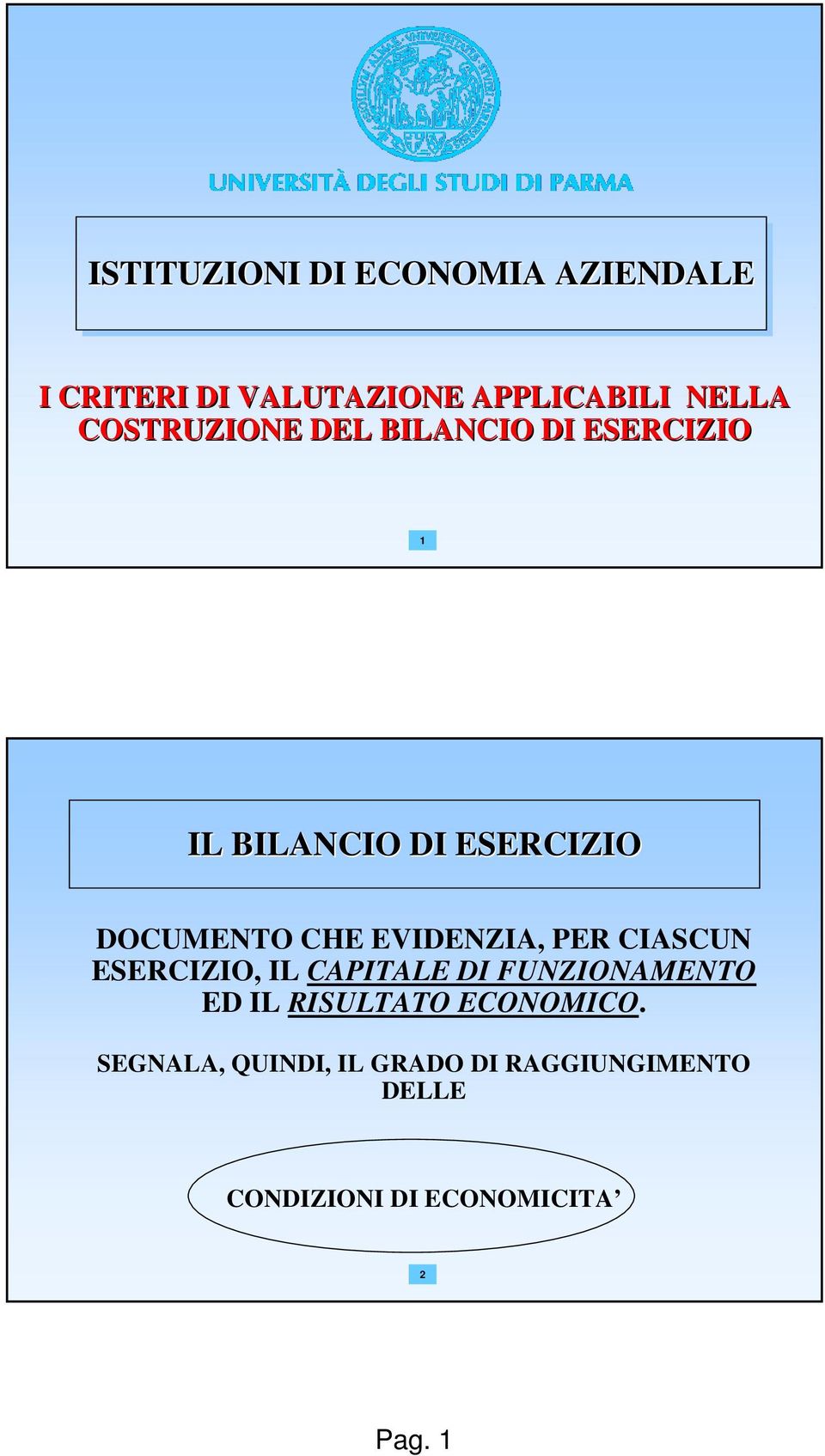 EVIDENZIA, PER CIASCUN ESERCIZIO, IL CAPITALE DI FUNZIONAMENTO ED IL RISULTATO