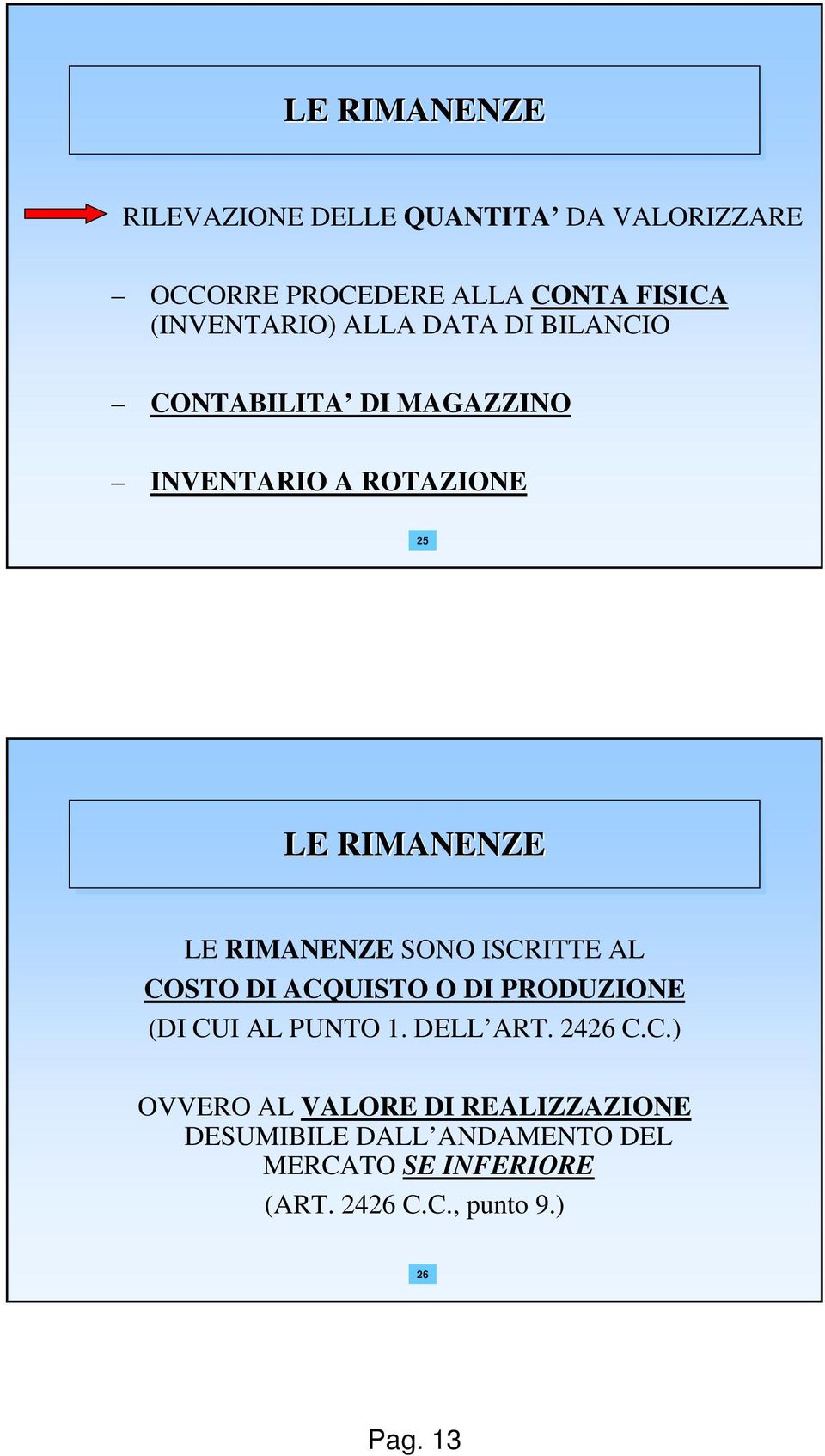 ISCRITTE AL COSTO DI ACQUISTO O DI PRODUZIONE (DI CUI AL PUNTO 1. DELL ART. 2426 C.C.) OVVERO AL VALORE DI REALIZZAZIONE DESUMIBILE DALL ANDAMENTO DEL MERCATO SE INFERIORE (ART.