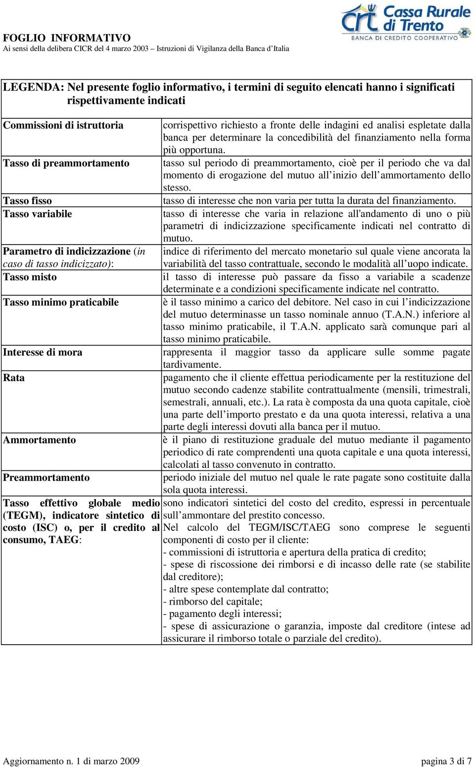 analisi espletate dalla banca per determinare la concedibilità del finanziamento nella forma più opportuna.