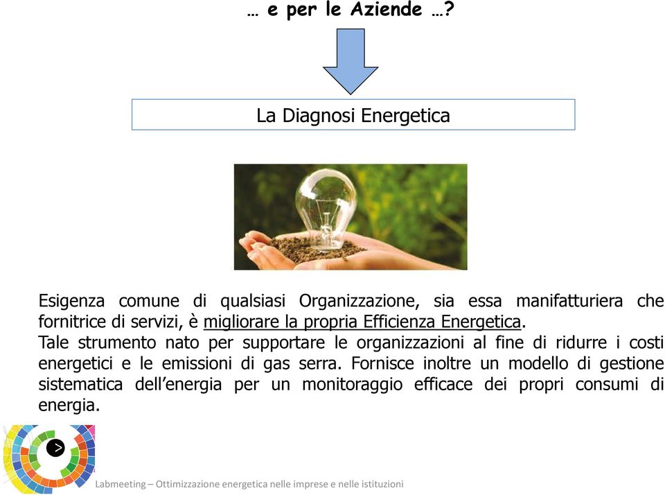 di servizi, è migliorare la propria Efficienza Energetica.