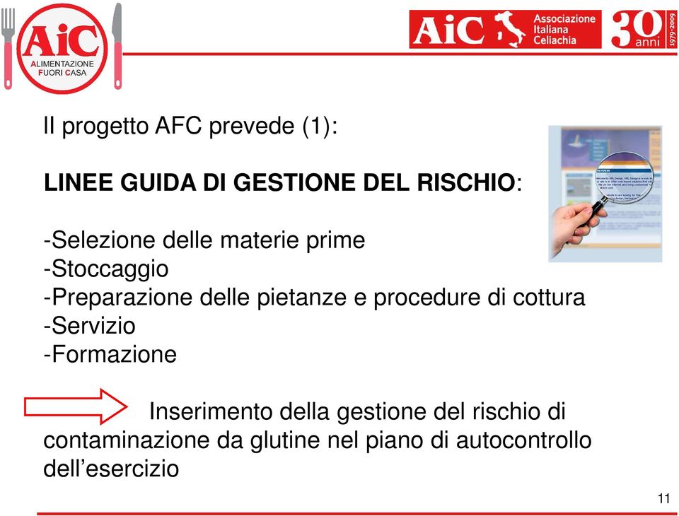 procedure di cottura -Servizio -Formazione Inserimento della gestione del