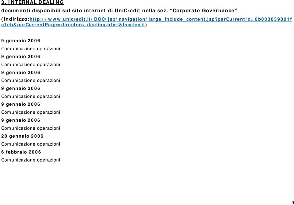 html&locale=it) 9 gennaio 2006 Comunicazione operazioni 9 gennaio 2006 Comunicazione operazioni 9 gennaio 2006 Comunicazione operazioni 9 gennaio