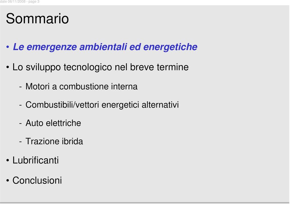 a combustione interna - Combustibili/vettori energetici