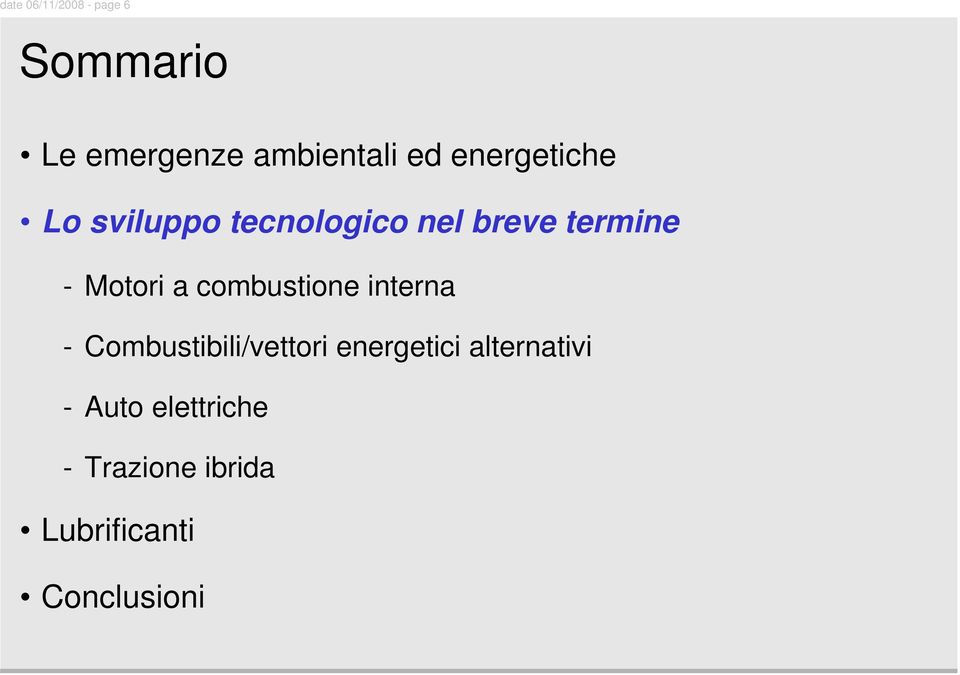 a combustione interna - Combustibili/vettori energetici