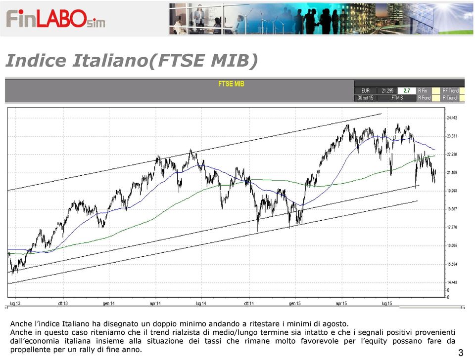 Anche in questo caso riteniamo che il trend rialzista di medio/lungo termine sia intatto e che i