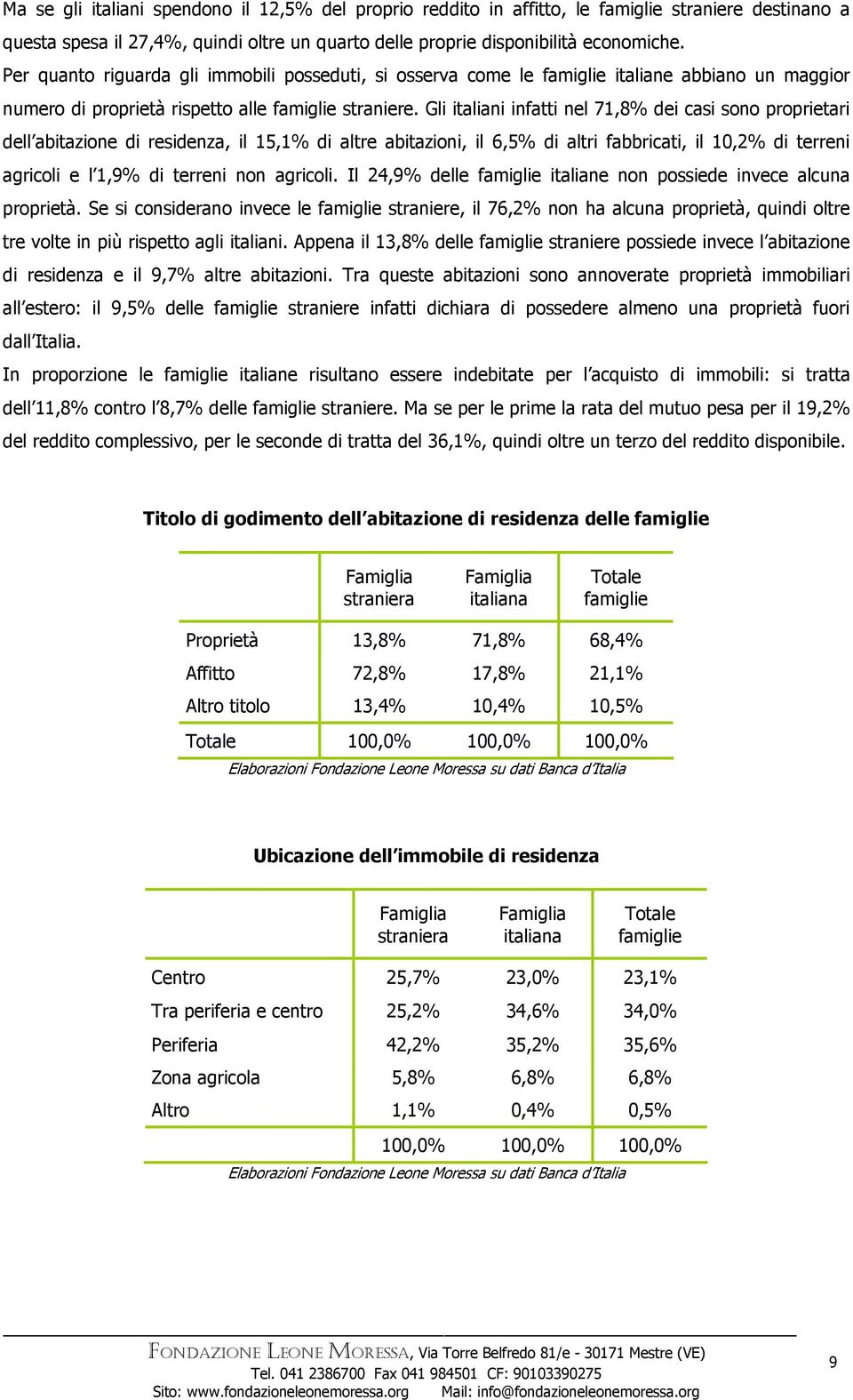 Gli italiani infatti nel 71,8% dei casi sono proprietari dell abitazione di residenza, il 15,1% di altre abitazioni, il 6,5% di altri fabbricati, il 10,2% di terreni agricoli e l 1,9% di terreni non