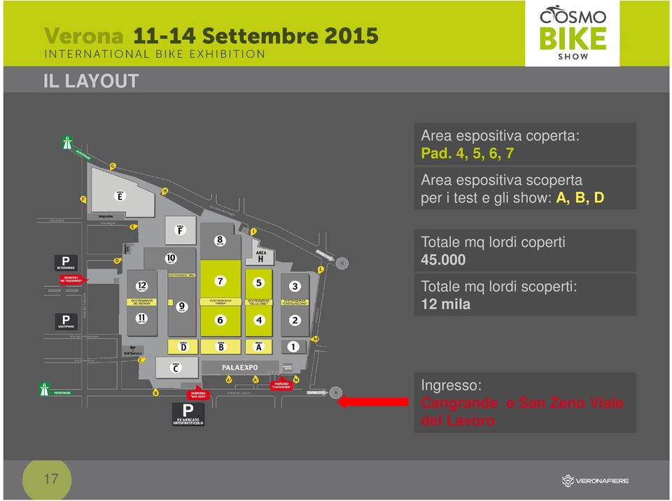 show: A, B, D Totale mq lordi coperti 45.