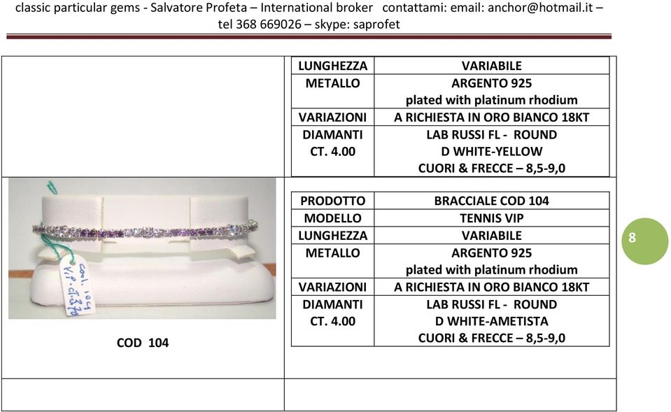 BRACCIALE COD 104 VARIABILE DIAMANTI