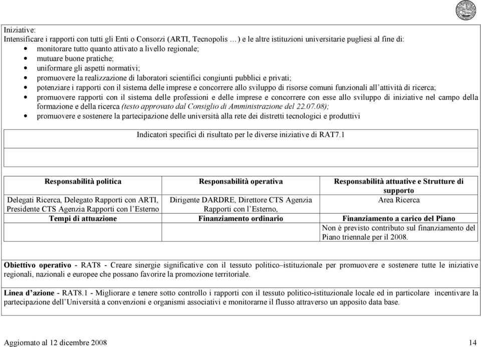 allo sviluppo di risorse comuni funzionali all attività di ricerca; promuovere rapporti con il sistema delle professioni e delle imprese e concorrere con esse allo sviluppo di iniziative nel campo