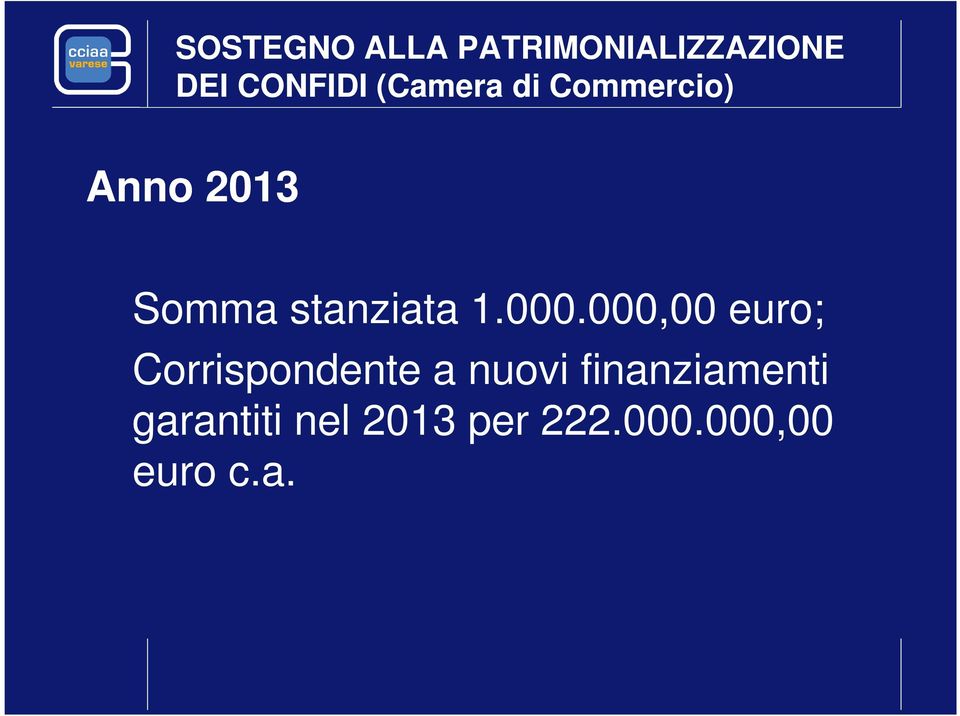 000.000,00 euro; Corrispondente a nuovi