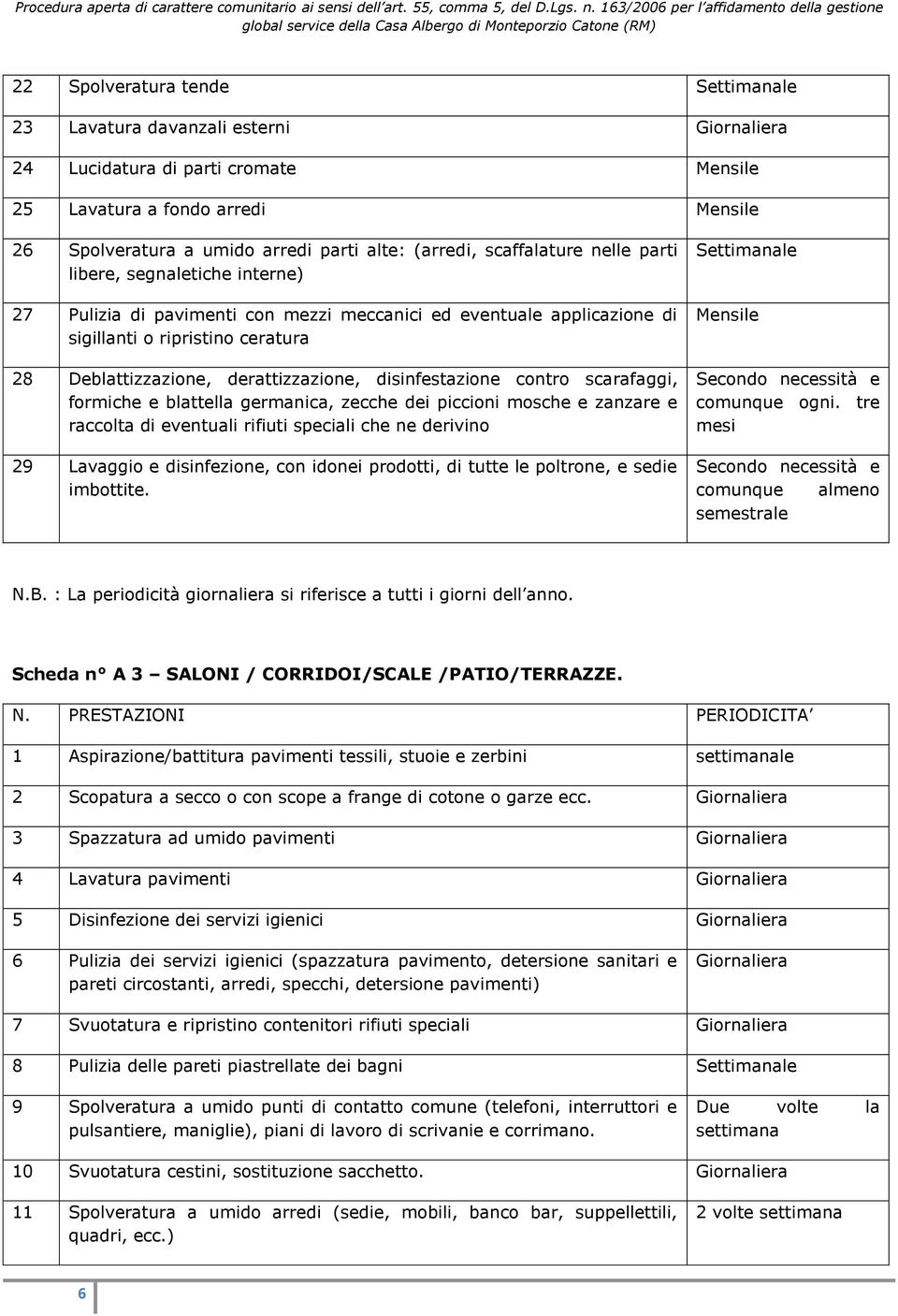 scarafaggi, formiche e blattella germanica, zecche dei piccioni mosche e zanzare e raccolta di eventuali rifiuti speciali che ne derivino 29 Lavaggio e disinfezione, con idonei prodotti, di tutte le