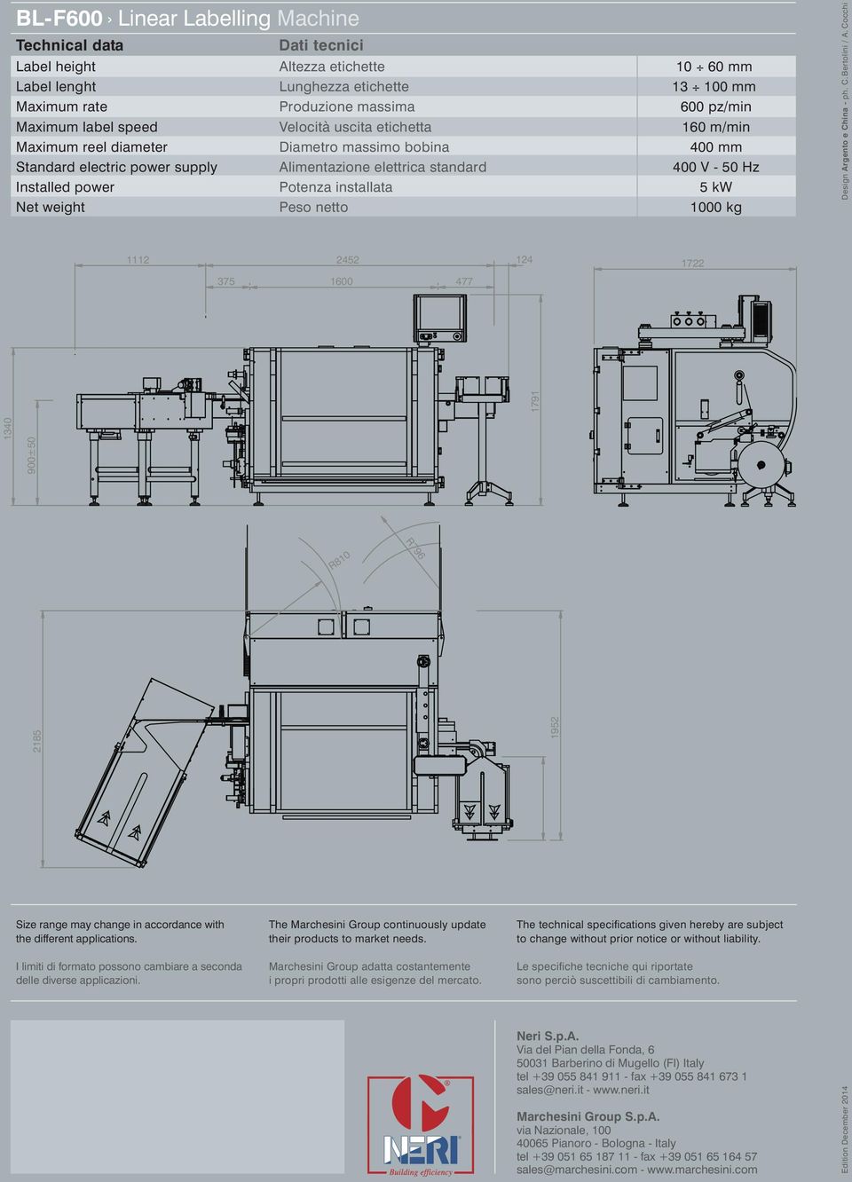 Potenza installata 5 kw Net weight Peso netto 1000 kg Design Argento e China - ph. C. Bertolini / A.