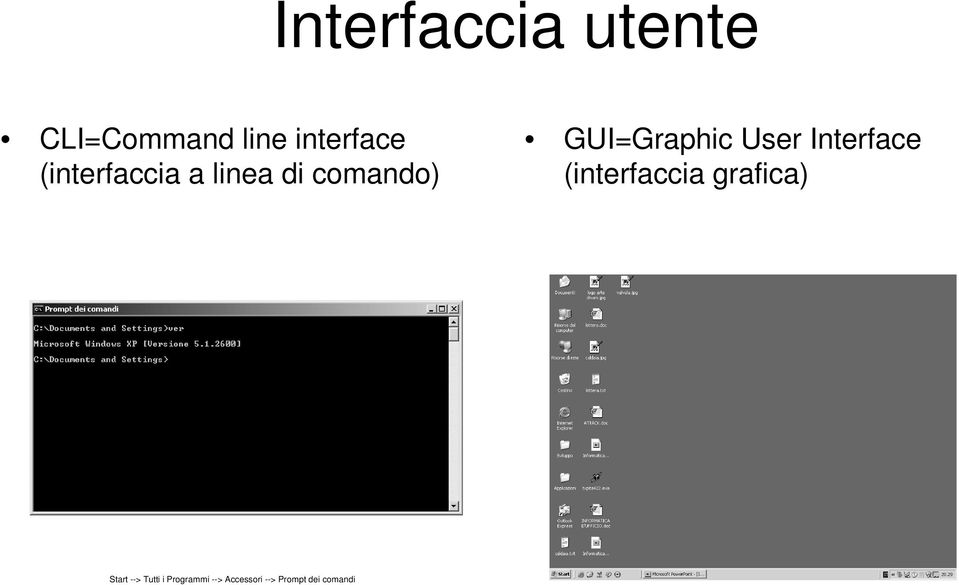 User Interface (interfaccia grafica) Start -->