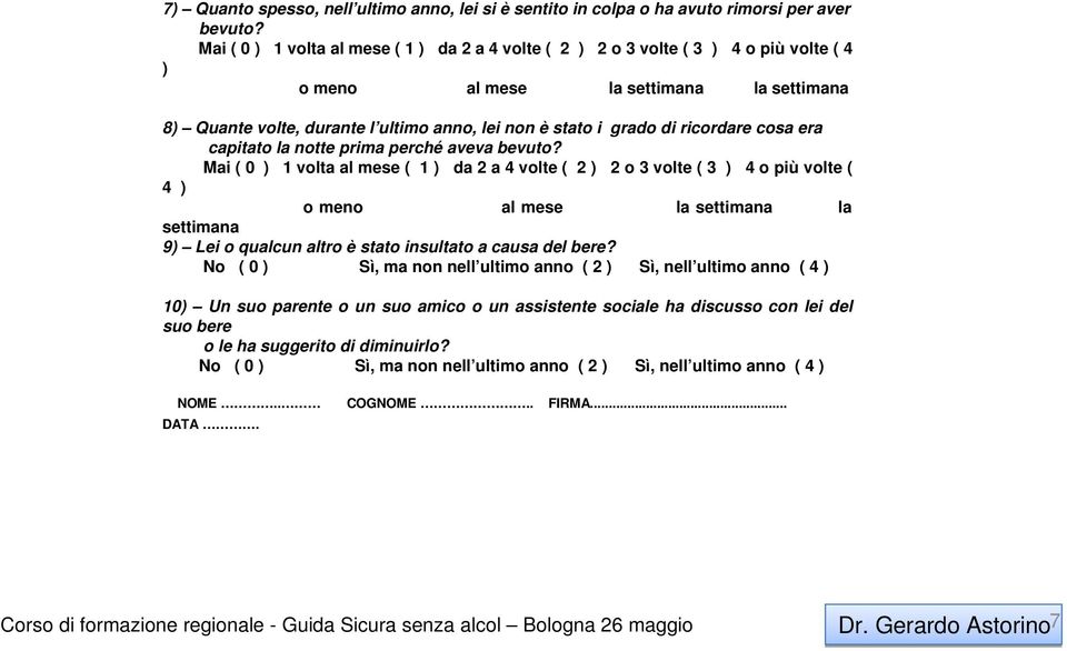 ricordare cosa era capitato la notte prima perché aveva bevuto?