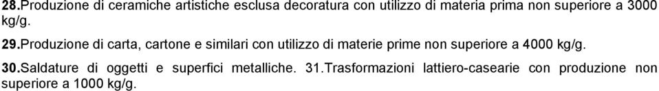 Produzione di carta, cartone e similari con utilizzo di materie prime non superiore