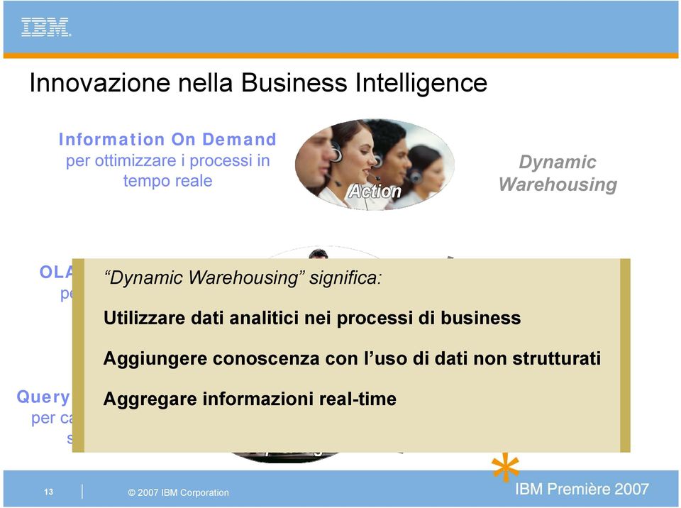 Utilizzare azionidati analitici nei processi di business Data Warehousing Aggiungere conoscenza con l uso