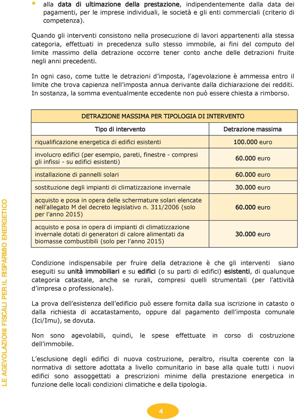 detrazione occorre tener conto anche delle detrazioni fruite negli anni precedenti.