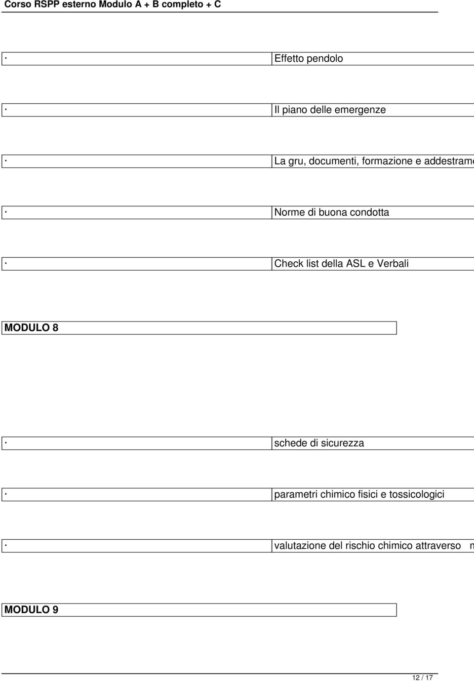 e Verbali MODULO 8 schede di sicurezza parametri chimic fisici