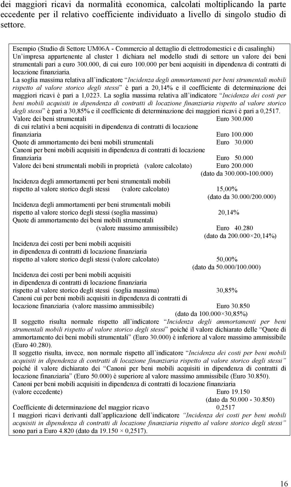 strumentali pari a euro 300.000, di cui euro 100.000 per beni acquisiti in dipendenza di contratti di locazione finanziaria.