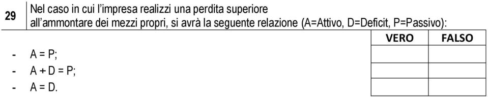 propri, si avrà la seguente relazione