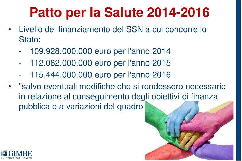 000 euro per l'anno 2014-112.062.000.000 euro per l'anno 2015-115.444.000.000 euro per