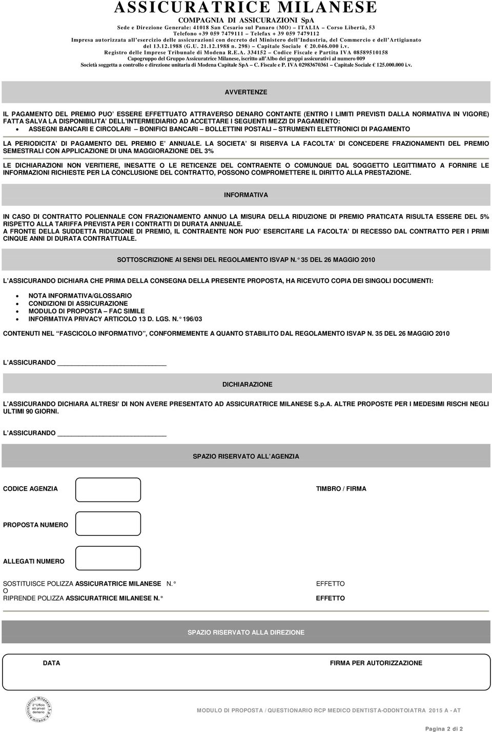 Registro delle Imprese Tribunale di Modena R.E.A.