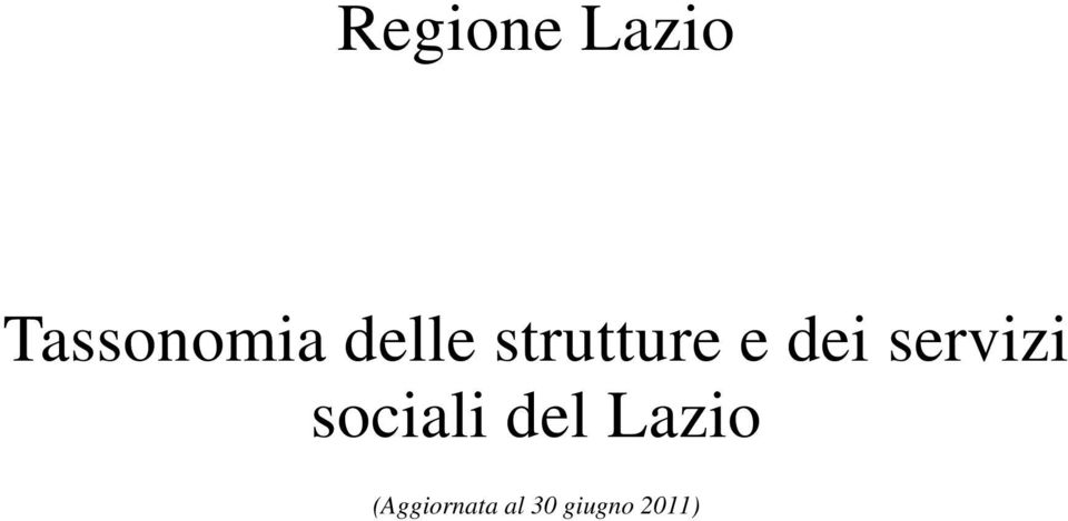 servizi sociali del Lazio