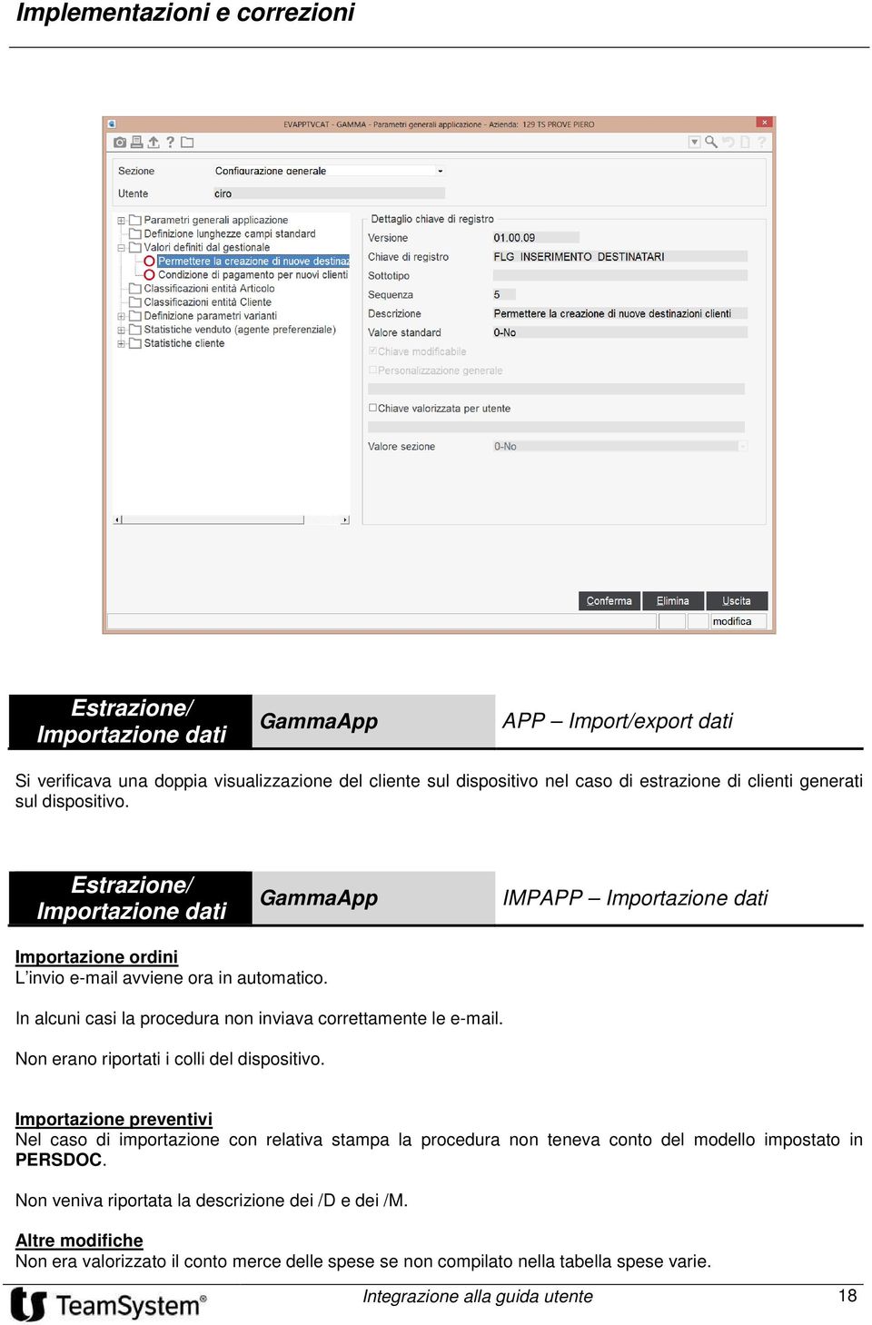 In alcuni casi la procedura non inviava correttamente le e-mail. Non erano riportati i colli del dispositivo.