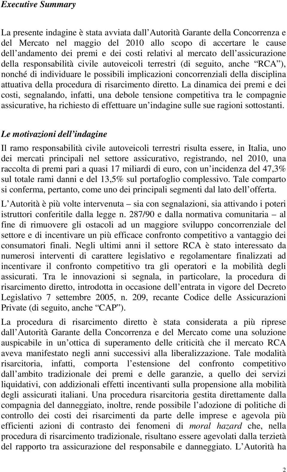 attuativa della procedura di risarcimento diretto.