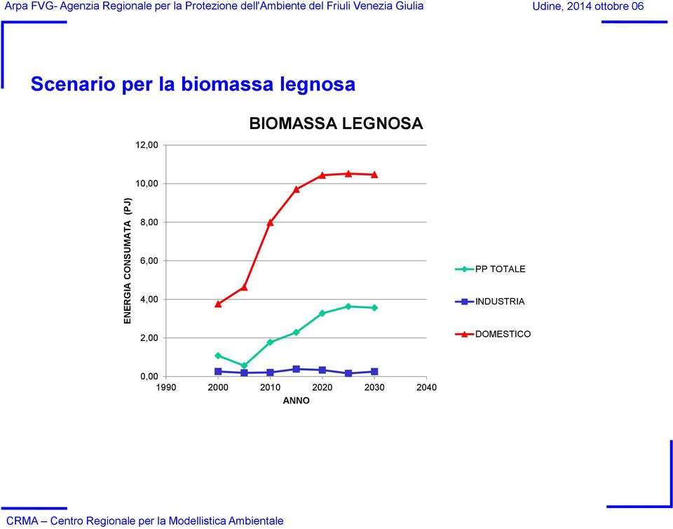 la biomassa legnosa 12,00 BIOMASSA LEGNOSA 10,00 8,00 6,00 PP