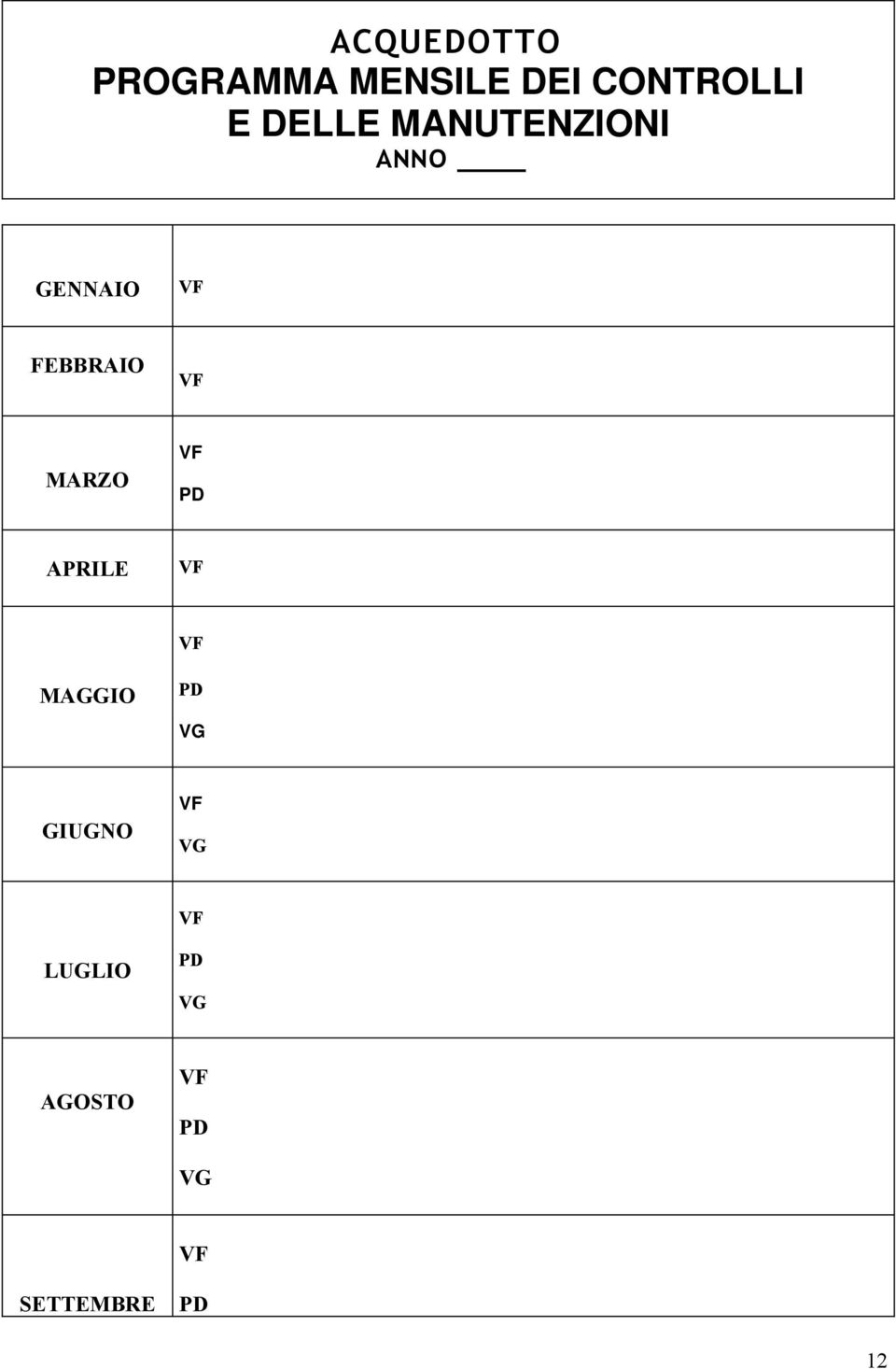 GENNAIO FEBBRAIO MARZO APRILE PD MAGGIO