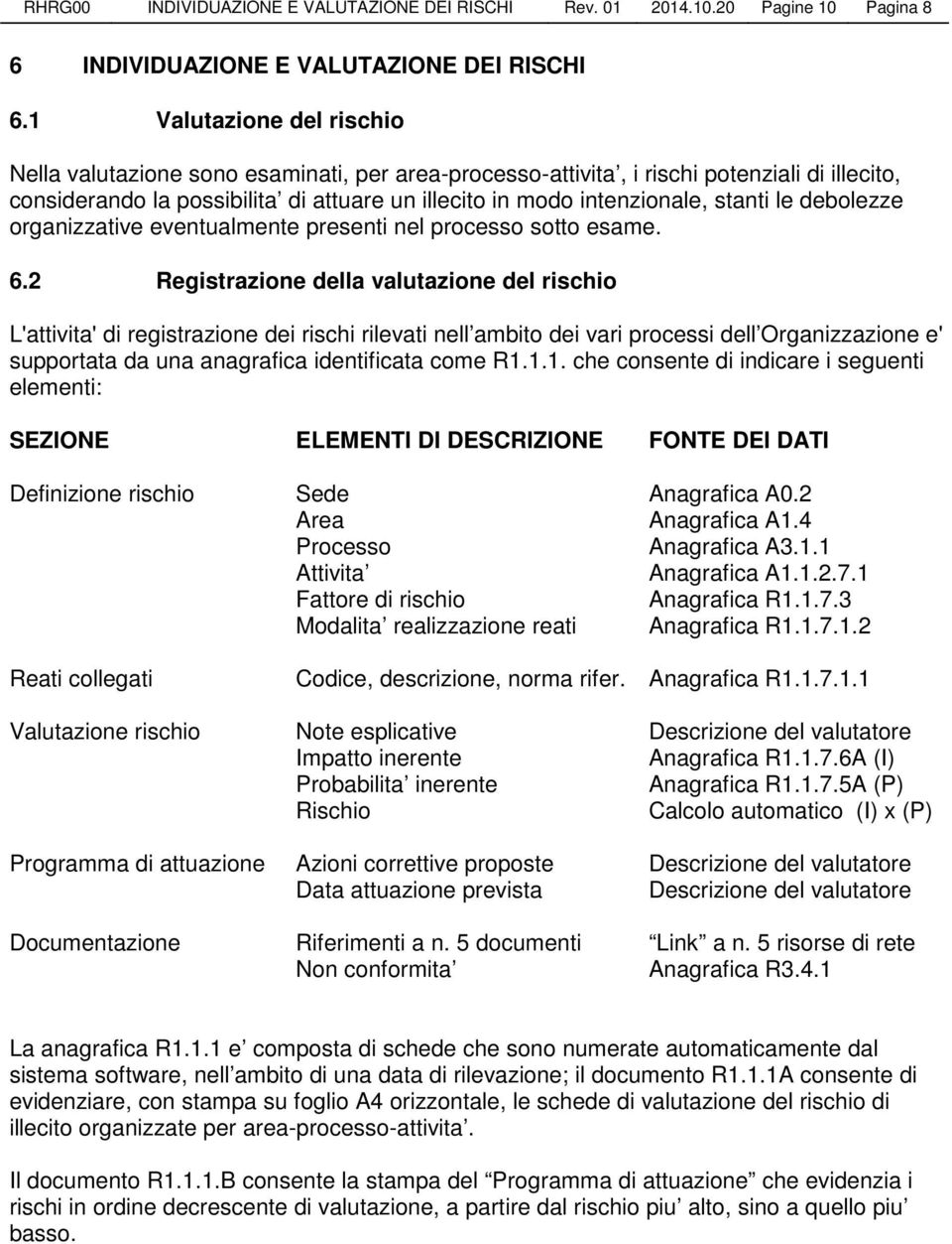 stanti le debolezze organizzative eventualmente presenti nel processo sotto esame. 6.