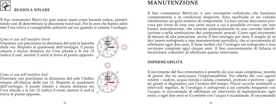 Come si usa nell emisfero Nord Orientare con precisione in direzione del sole la lancetta delle ore.