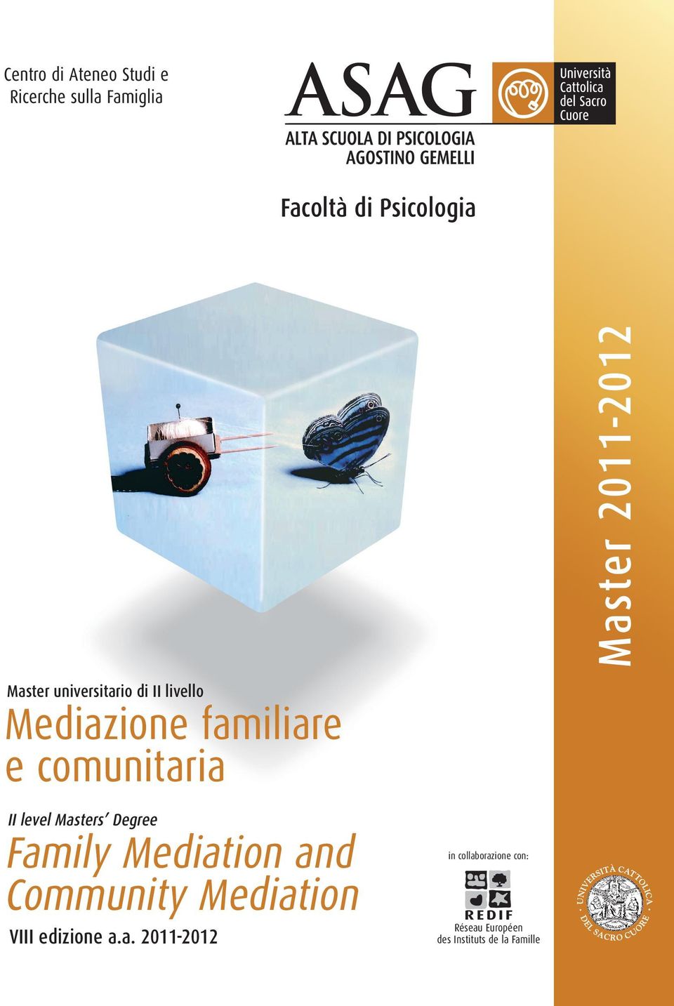II level Masters Degree Family Mediation and Community Mediation VIII edizione a.