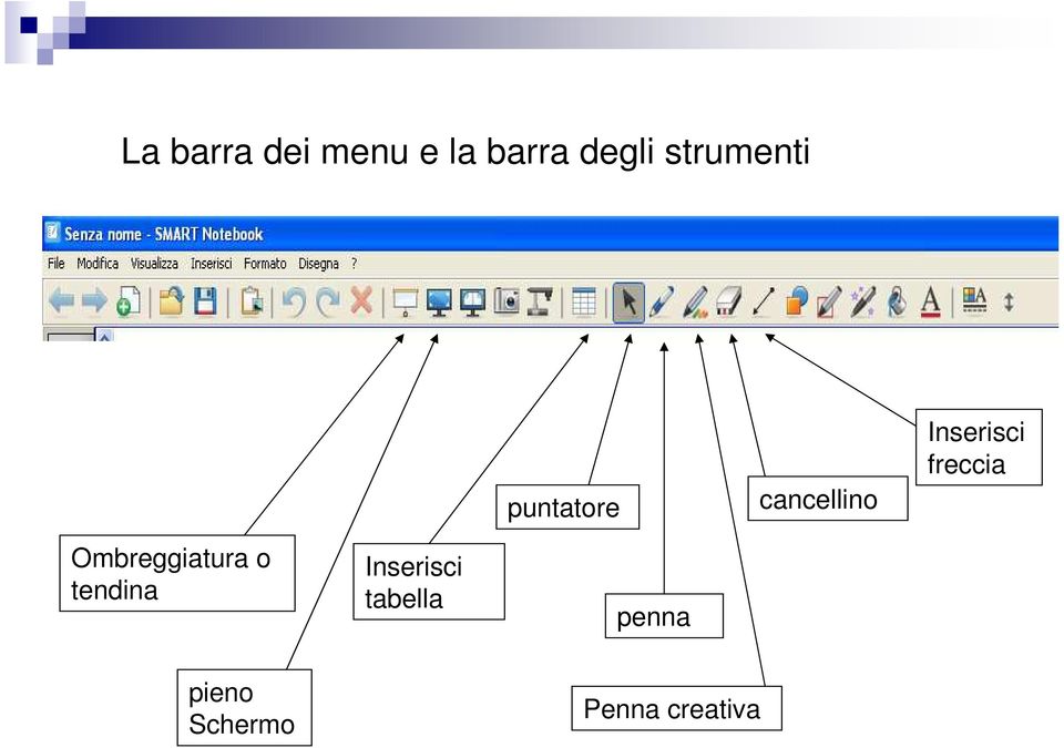 Inserisci freccia Ombreggiatura o