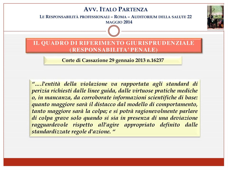 corroborate informazioni scientifiche di base: quanto maggiore sarà il distacco dal modello di comportamento, tanto maggiore sarà la colpa; e si