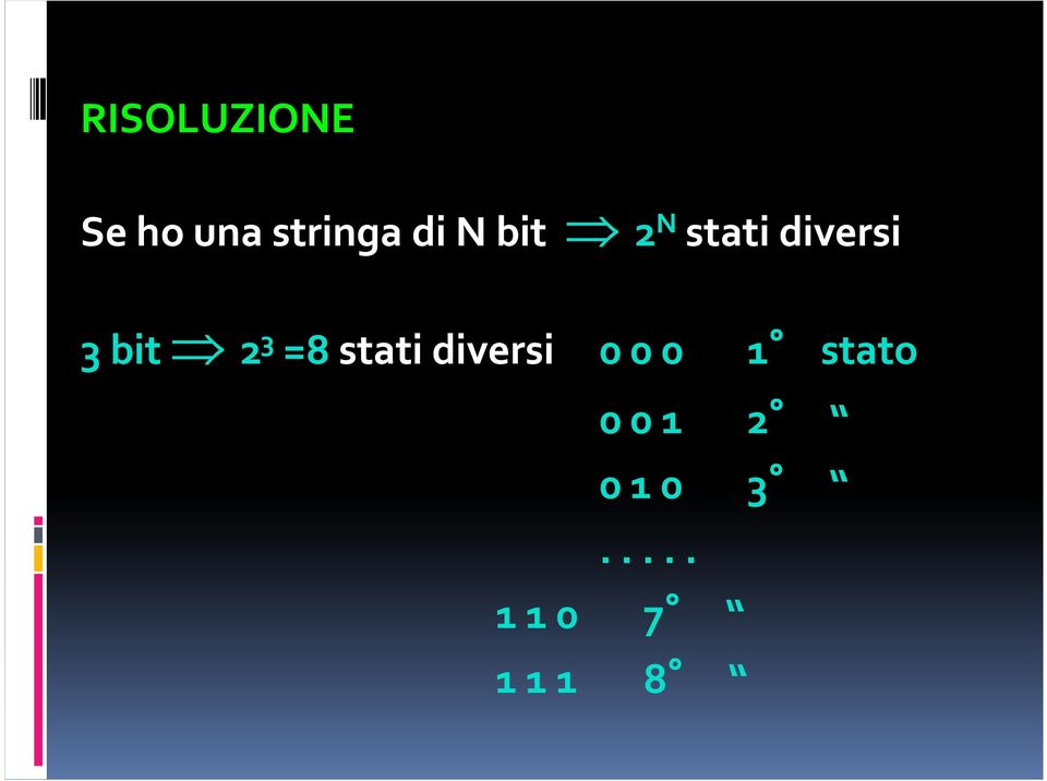 =8 stati diversi 0 0 0 1 stato 0