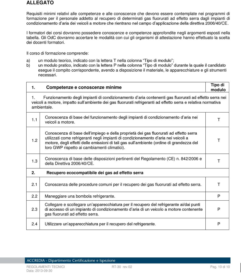 I formatori dei corsi dovranno possedere conoscenze e competenze approfondite negli argomenti esposti nella tabella.