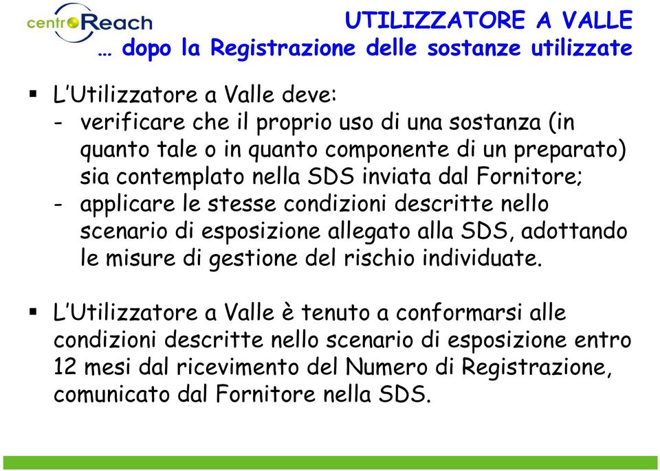 nello scenario di esposizione allegato alla SDS, adottando le misure di gestione del rischio individuate.