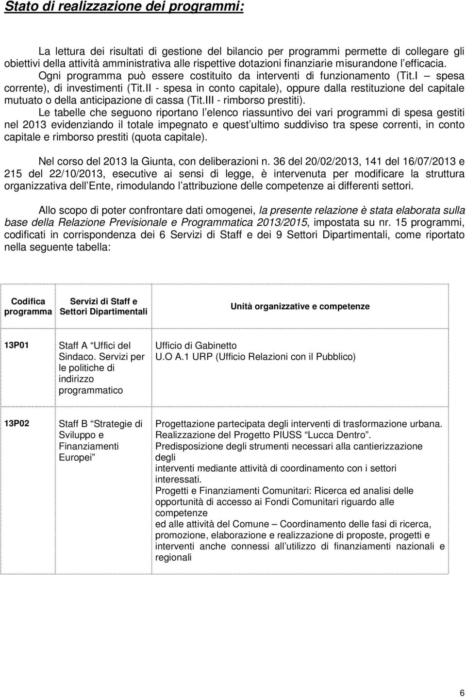 II - spesa in conto capitale), oppure dalla restituzione del capitale mutuato o della anticipazione di cassa (Tit.III - rimborso prestiti).