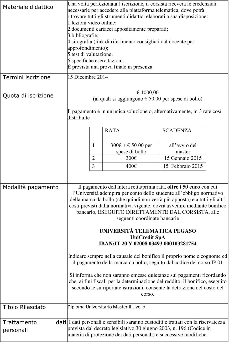 sitografia (link di riferimento consigliati dal docente per approfondimento); 5.test di valutazione; 6.specifiche esercitazioni. È prevista una prova finale in presenza.