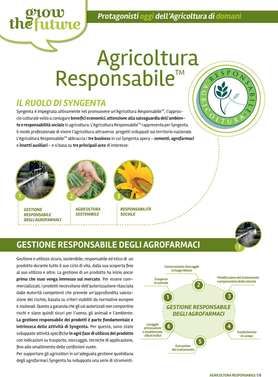 L Agricoltura Responsabile TM rappresenta per Syngenta il modo professionale di vivere l agricoltura attraverso progetti sviluppati sul territorio nazionale.